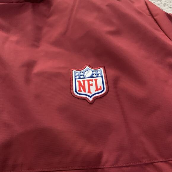 NIKE MEN NFL TEAM ISSUE DOWN HOODED PARKA JACKET RED BURGUNDY DC3054-677 Sz XL - Picture 4 of 10